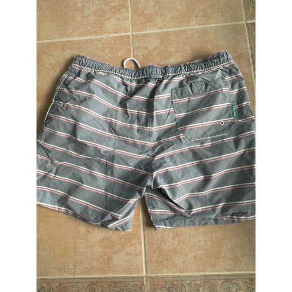 Bonobos Worn Once  Swim Trunks  Nylon Gray Striped Pink Men size L - Picture 2 of 11